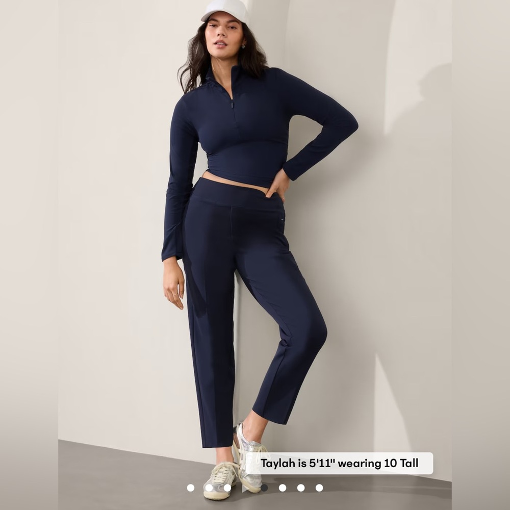 Athleta Endless Trouser Pants. Navy Blue Size 10Tall Like New!